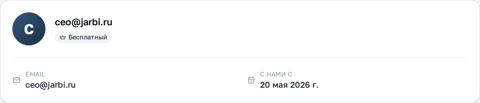 Карточка профиля